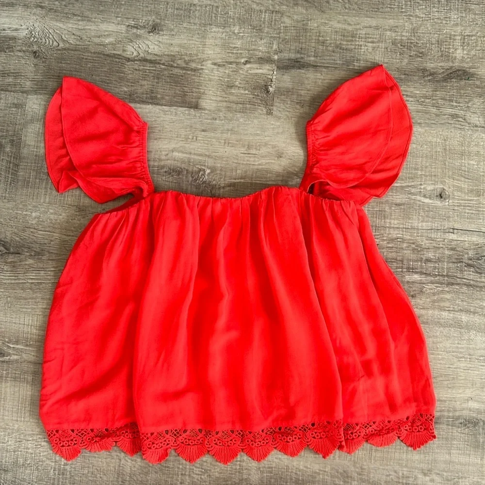 Lovers + Friends Red Off-Shoulder Blouse - Picture 3 of 8